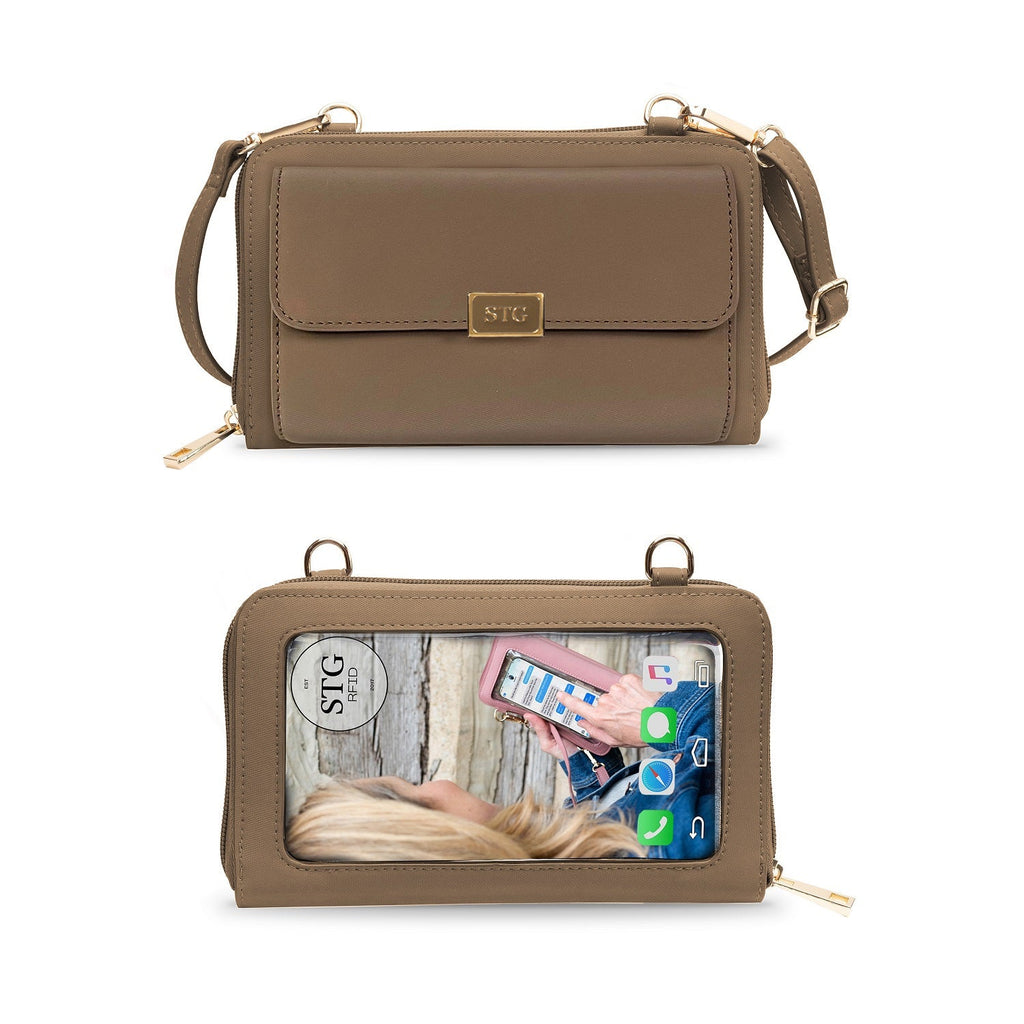 SaveTheGirls Captiva RFID Touch Screen Purse — product on model