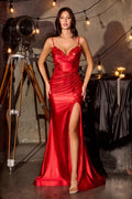 Ladivine CA119 Sweetheart Neck Fitted Stretch Satin Formal Gown