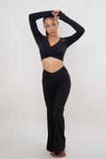 KIMITH BRAND I Am Present Black Stretch Flare Legging — main product shot