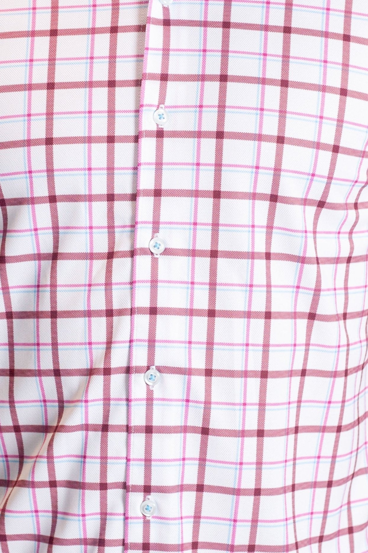 Buki Carnaby Plaid Long Sleeve Tech Shirt — detail close-up