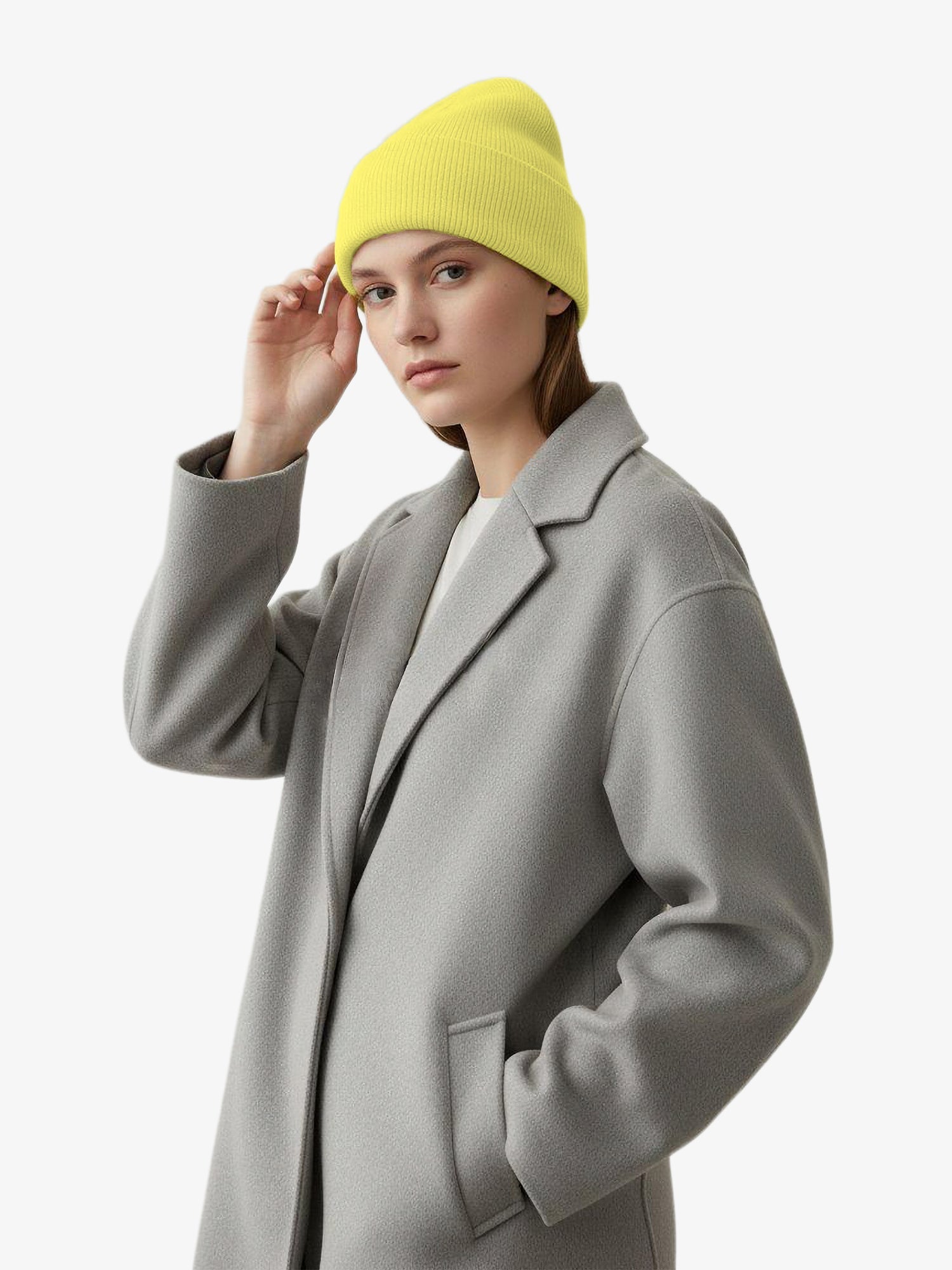 Holden Outerwear Merino Cuff Beanie - Mineral Yellow — detail close-up