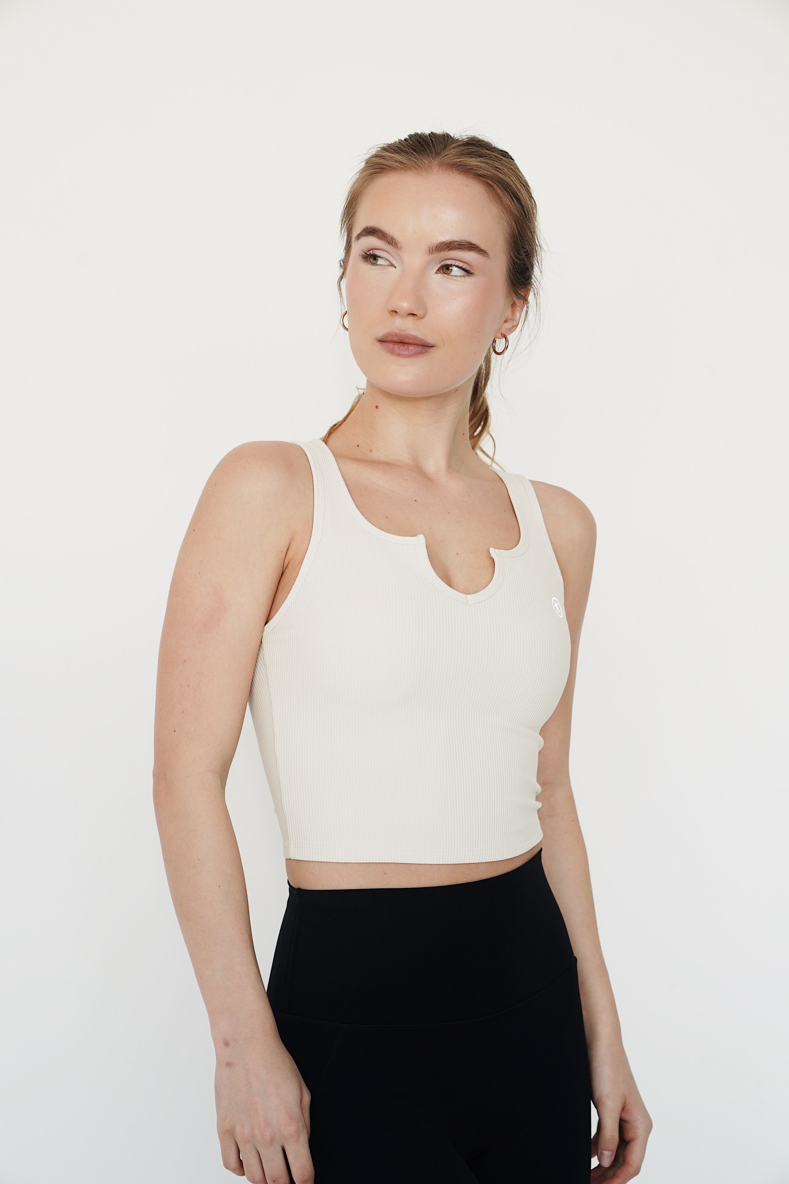 KIMITH BRAND I Am Self Love Ribbed Quick-Dry Butter Ivory Tank — shirt category context