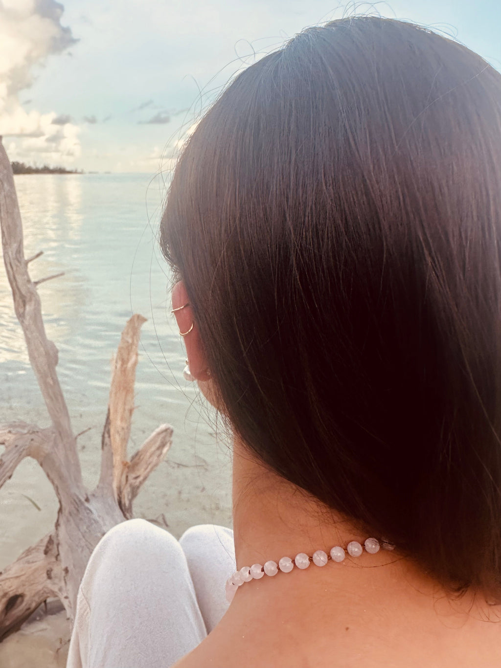 CanyonLeaf Pure Gemstone + Natural Rose Quartz || Beaded Necklace — comparison shot