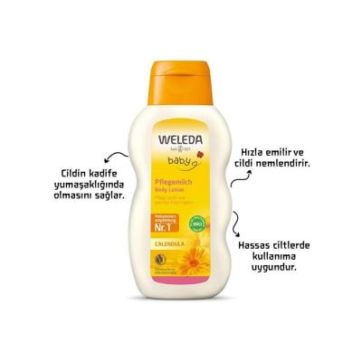 Weleda Baby Body Lotion with Organic Calendula - Natural, Gentle Moisturizer for Sensitive Skin, 6.76 fl oz