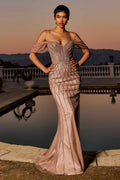 Ladivine CC477 Dress Beaded Off The Shoulder Mermaid Prom Dress