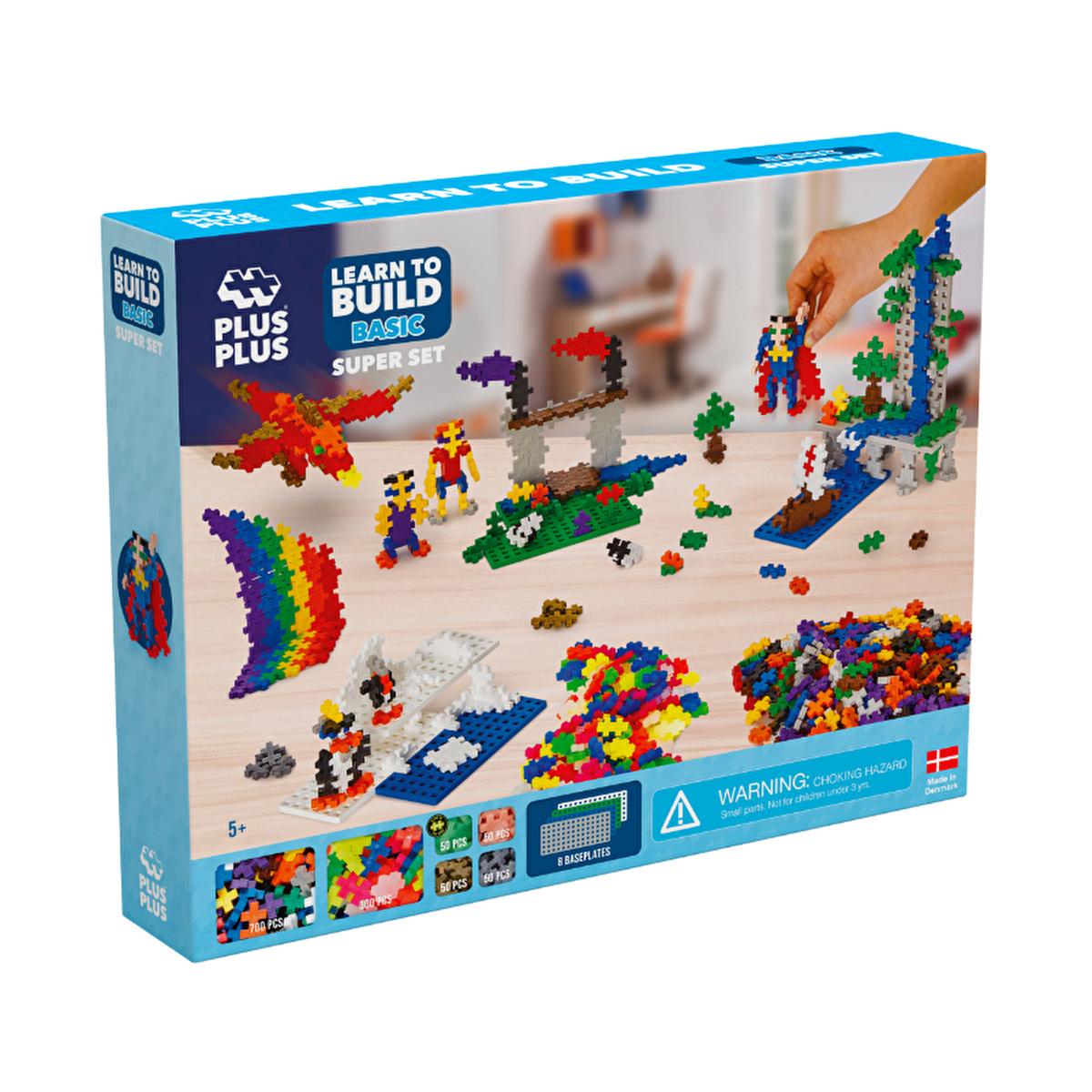Plus Plus Construction Toy Set - 1200 Piece Creative Building Blocks for Kids, Develops Fine Motor Skills & Problem-Solving Abilities