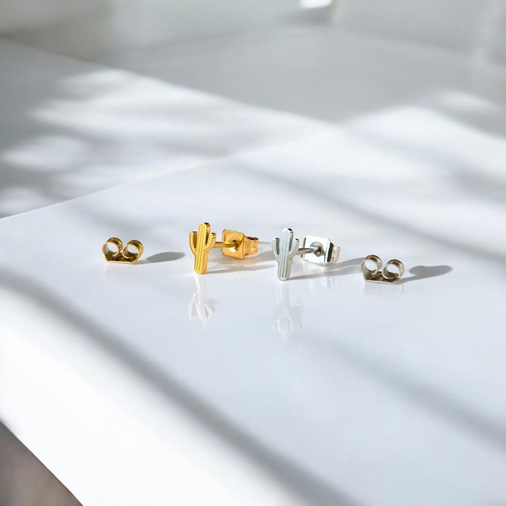 Desert Cactus Metal Stud Earrings – Plant Dosage LLC, view 3