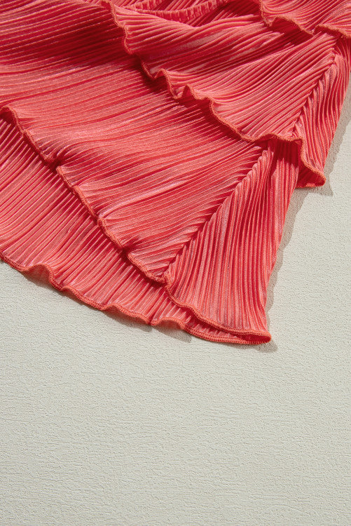 Pretty Little Patriot Pretty Little Patriot Coral Orange Ruffle Set — Pretty Little Patriot branding close-up