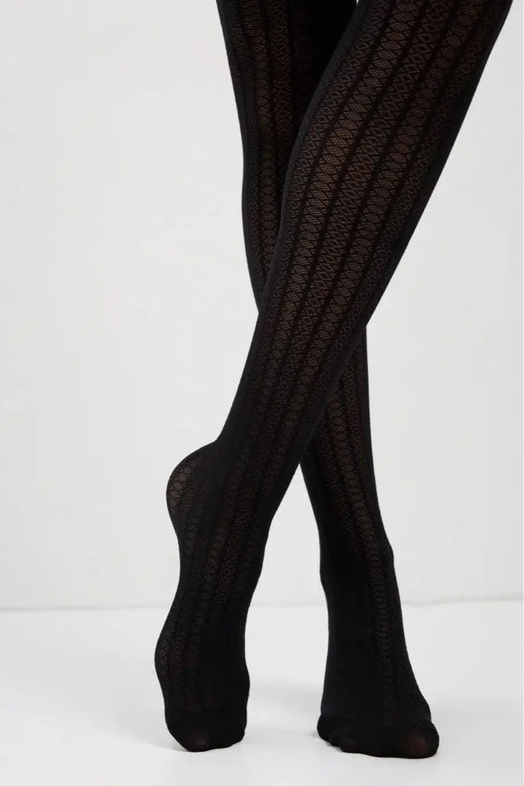 TheRanok.com Fantasy Tights Conte Lacy Line - Lace Pattern and Stripes — size reference