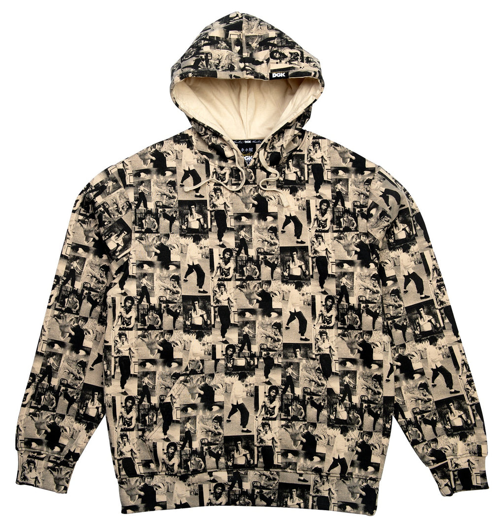 DGK x Bruce Lee Collage Hooded Fleece - Tan by Skates USA