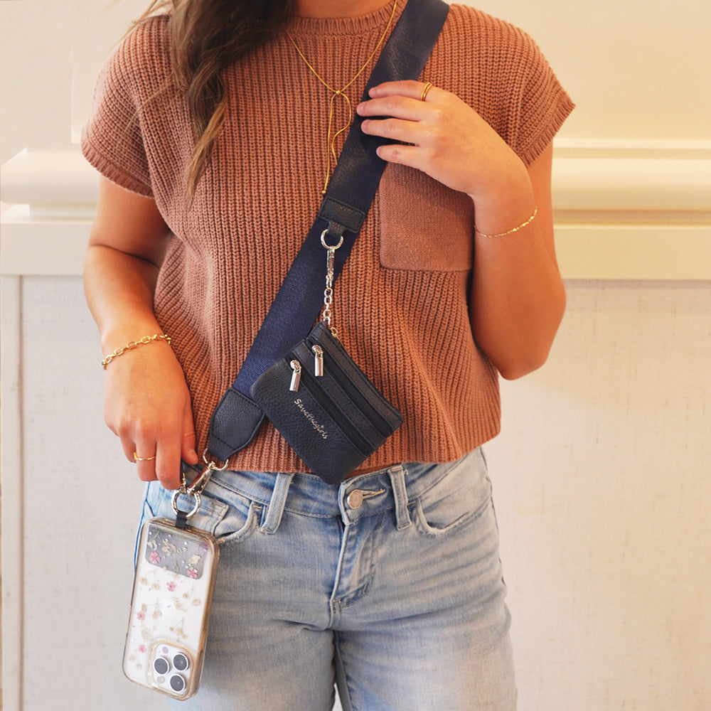 SaveTheGirls Clip & Go Strap with Pouch - Solid Collection — detail close-up