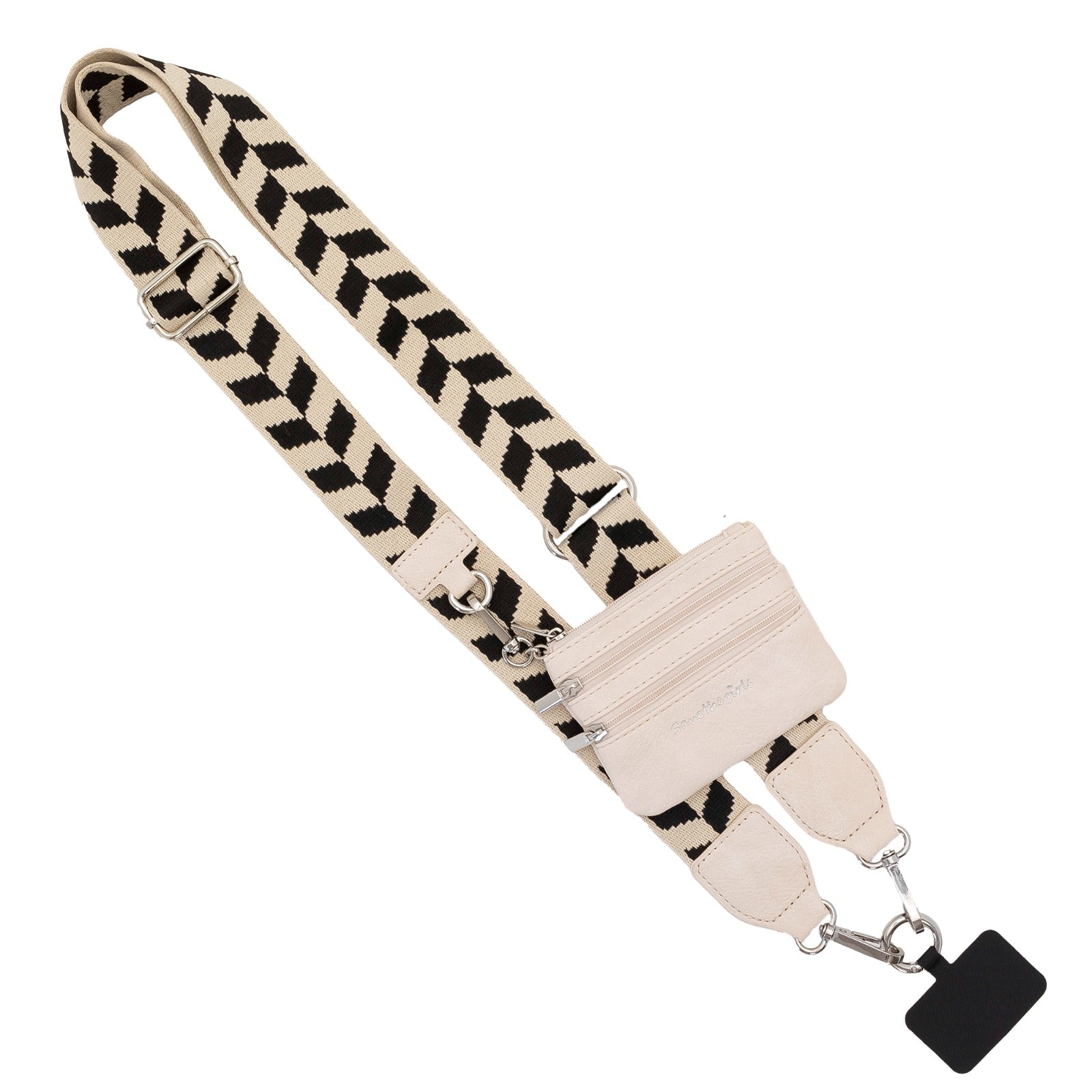 SaveTheGirls Clip & Go Strap w/Zippered Pouch Chevron — back view