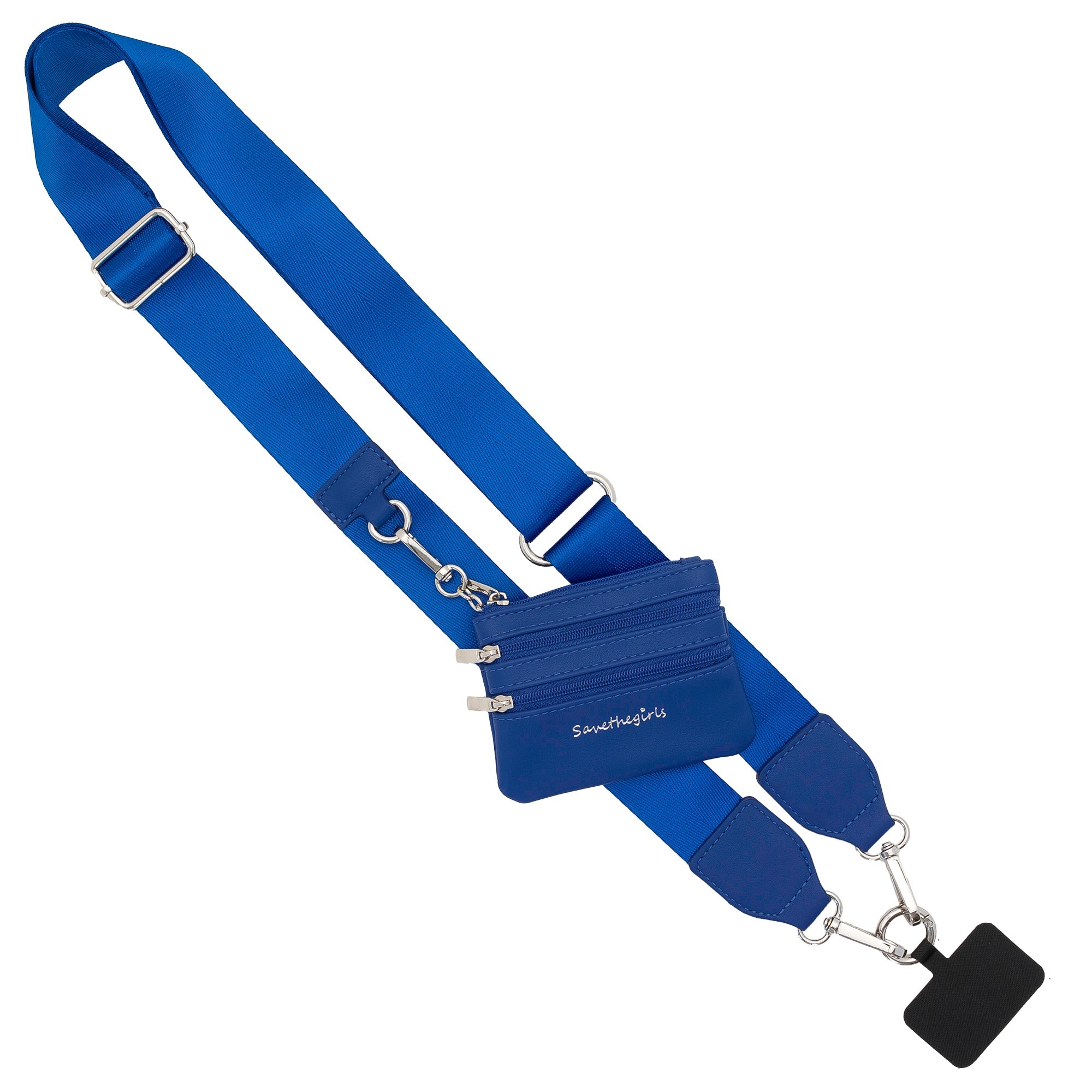 SaveTheGirls Clip & Go Strap with Pouch - Solid Collection — flat-lay composition