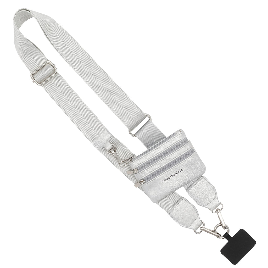 SaveTheGirls Clip & Go Strap with Pouch - Neutral Collection — flat-lay composition