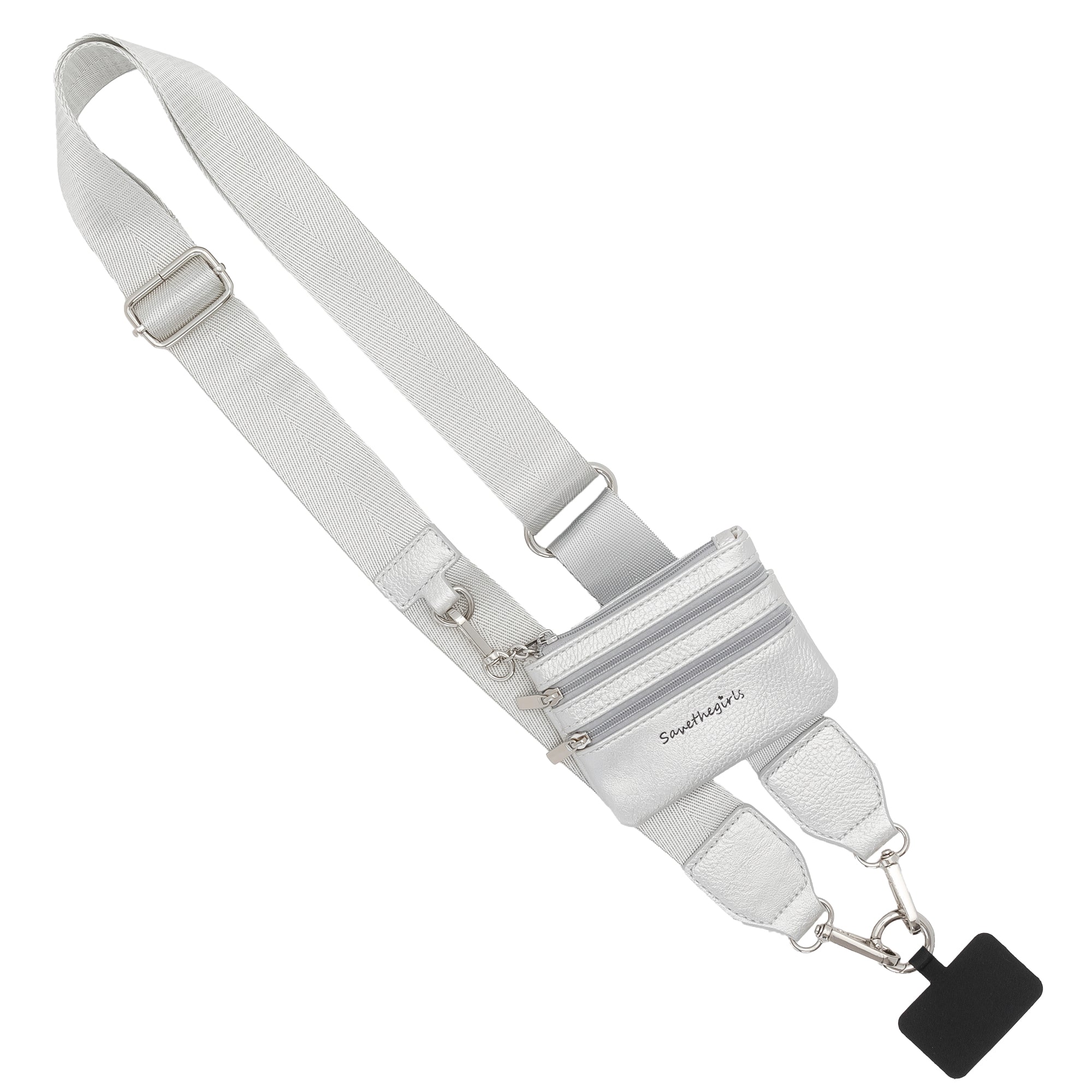 SaveTheGirls Clip & Go Strap with Pouch - Neutral Collection — flat-lay composition