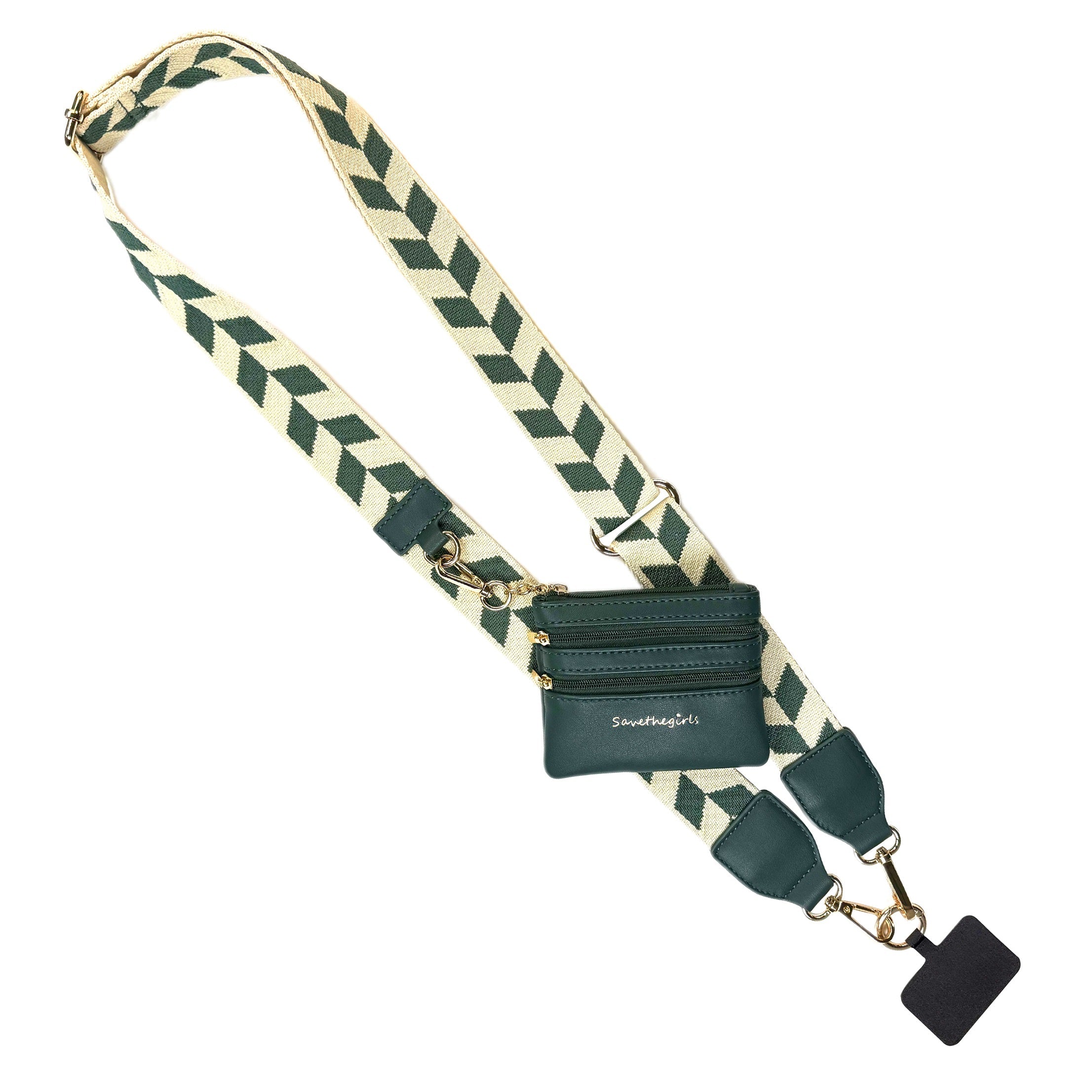 SaveTheGirls Clip & Go Strap w/Zippered Pouch Chevron — side view