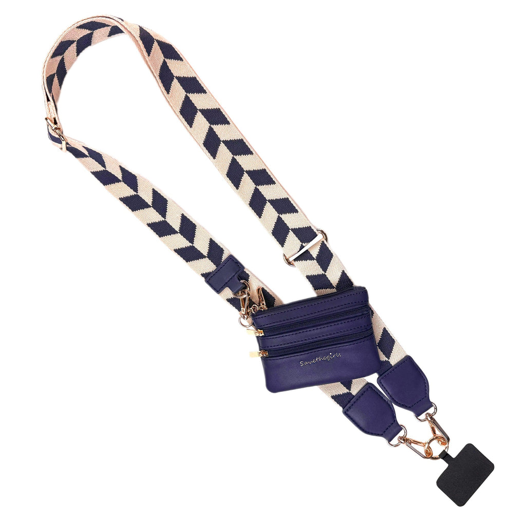 SaveTheGirls Clip & Go Strap w/Zippered Pouch Chevron — main product shot