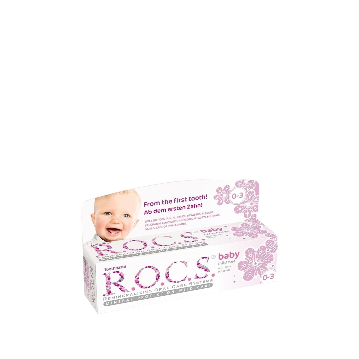 Rocs Baby Toothpaste with Chamomile Extract for 0-3 Years Old - Natural Oral Care for Infants