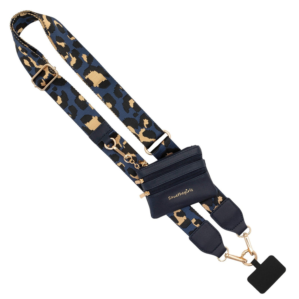 SaveTheGirls Clip & Go Strap with Pouch - Leopard Collection — size reference