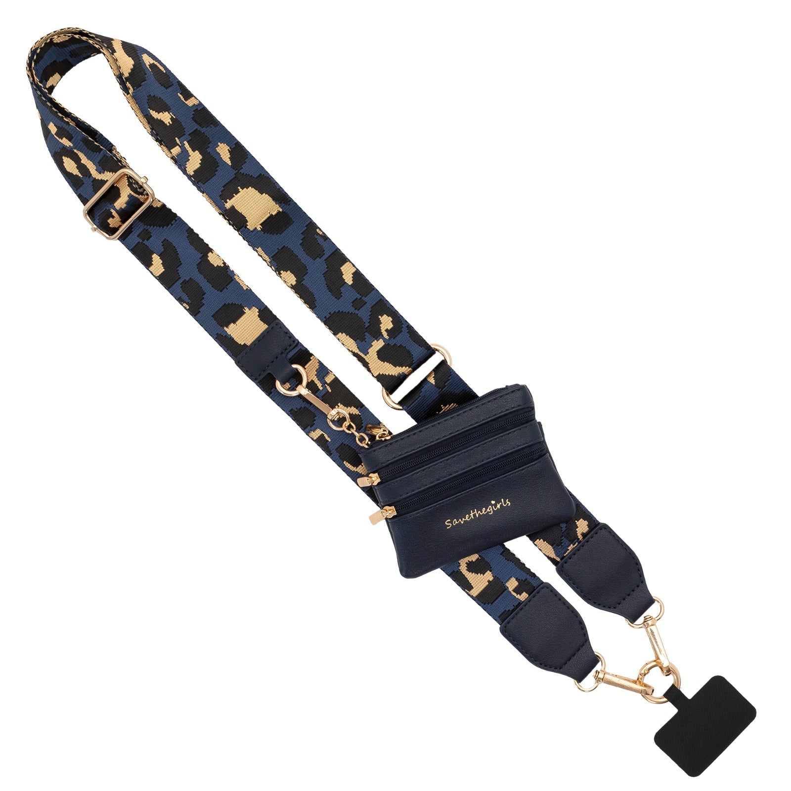 SaveTheGirls Clip & Go Strap with Pouch - Leopard Collection — size reference