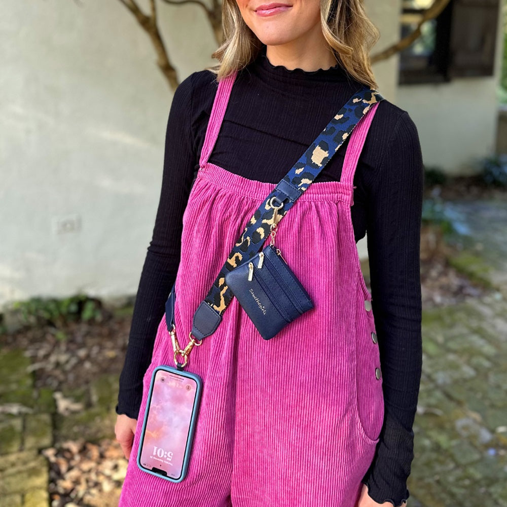 SaveTheGirls Clip & Go Strap with Pouch - Leopard Collection — packaging