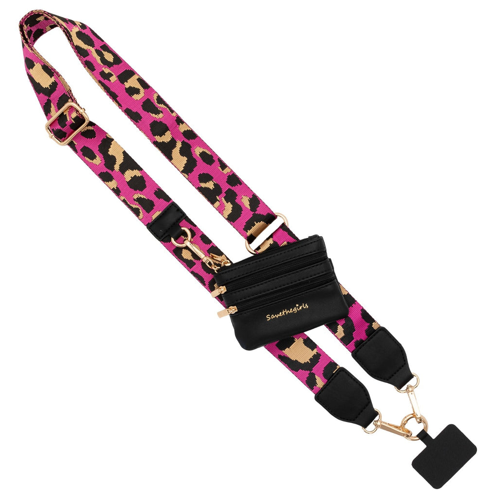 SaveTheGirls Clip & Go Strap with Pouch - Leopard Collection — feature highlight