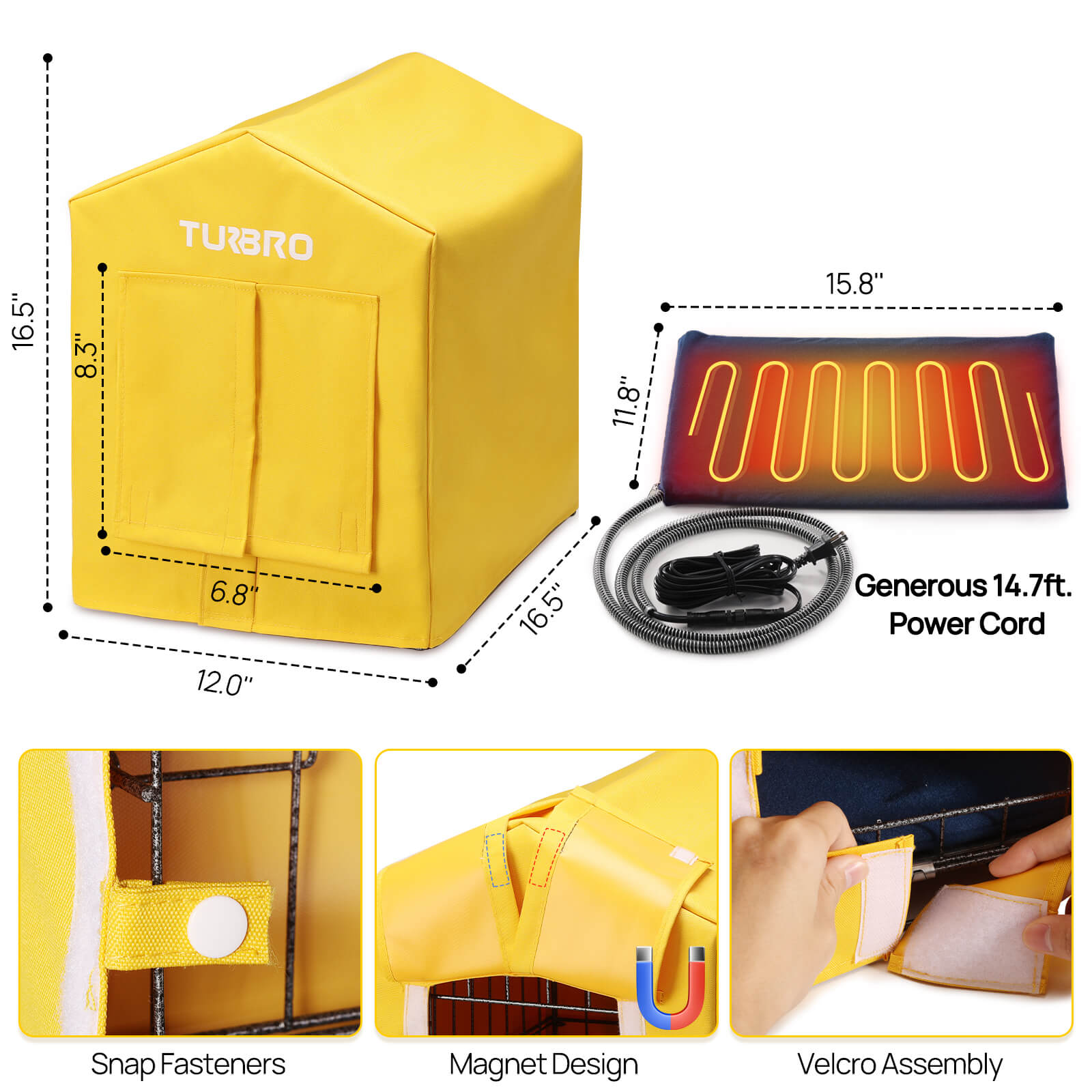 (Open Box) Neighborhood CH17A Heated Cat House – TURBRO, view 12