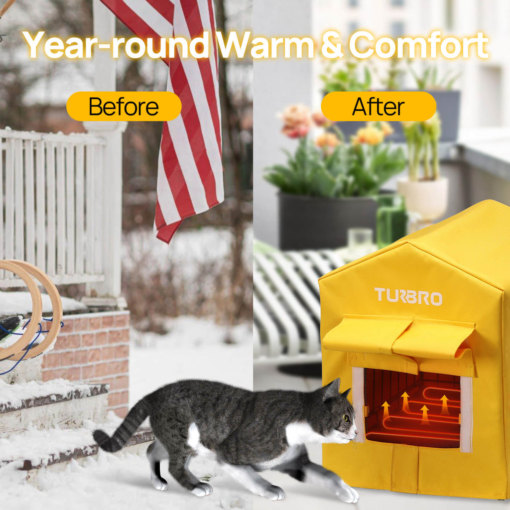 (Open Box) Neighborhood CH17A Heated Cat House – TURBRO, view 13