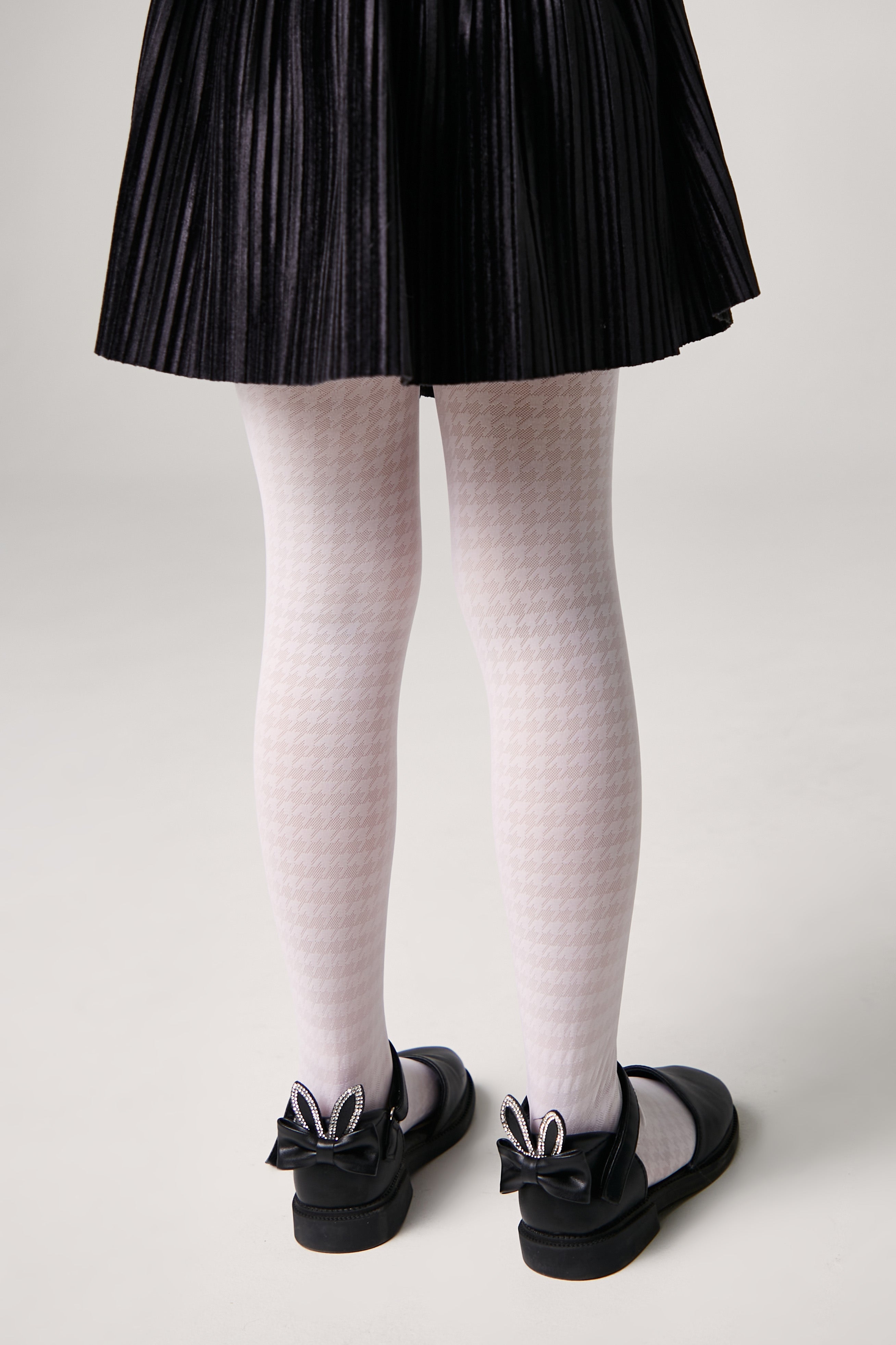 TheRanok.com Conte Tights for girls Chanel 40 Den - Houndstooth Pattern — alternative angle