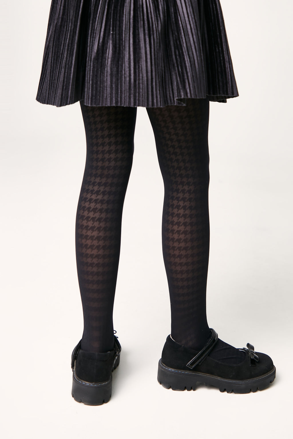 TheRanok.com Conte Tights for girls Chanel 40 Den - Houndstooth Pattern — comparison shot