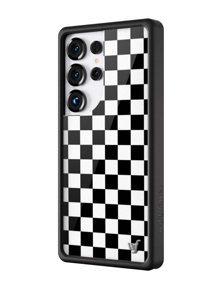 Wildflower Cases Checkers | Black Samsung Galaxy Case — detail close-up