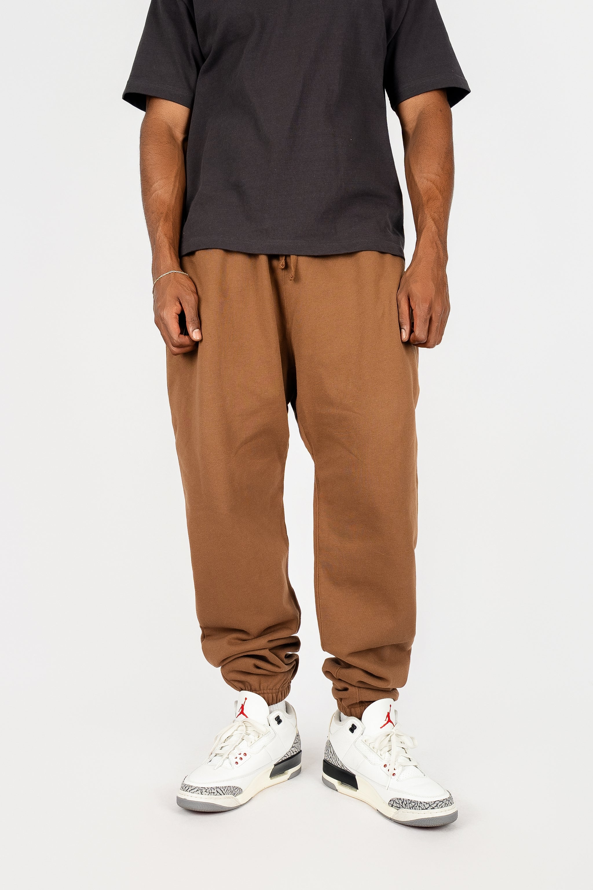 Superline Heavyweight Boyfriend Joggers — Superline branding close-up