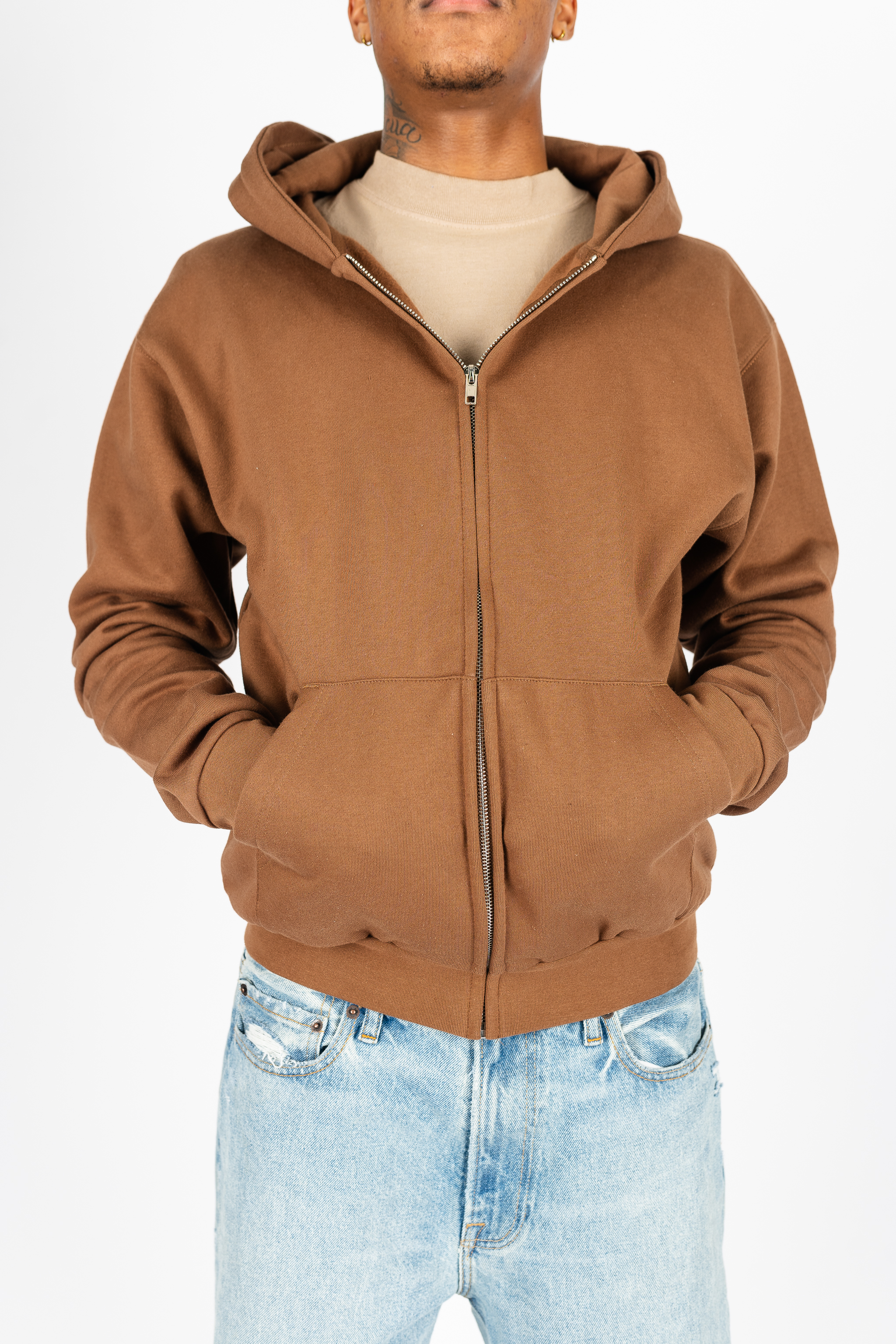 Superline Heavyweight Boyfriend Zip Up — side view