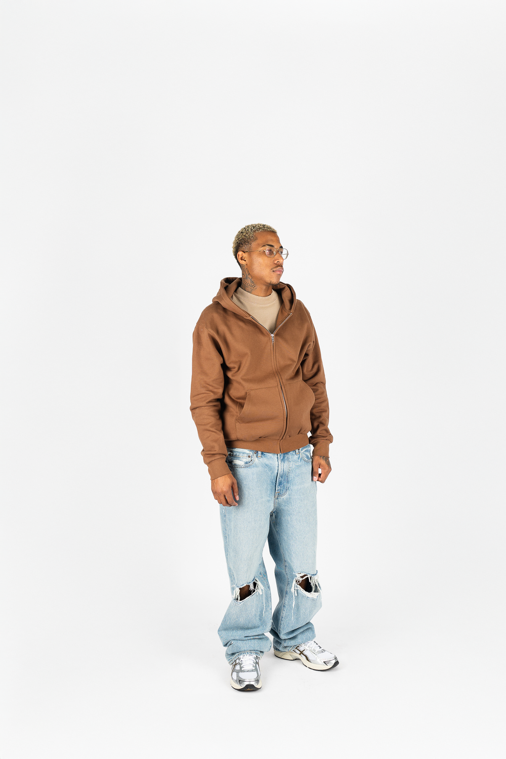 Superline Heavyweight Boyfriend Zip Up — back view