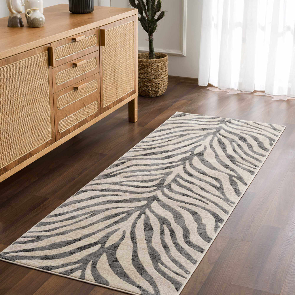 Gray Ecorse Zebra Print Area Rug – Boutique Rugs, view 11