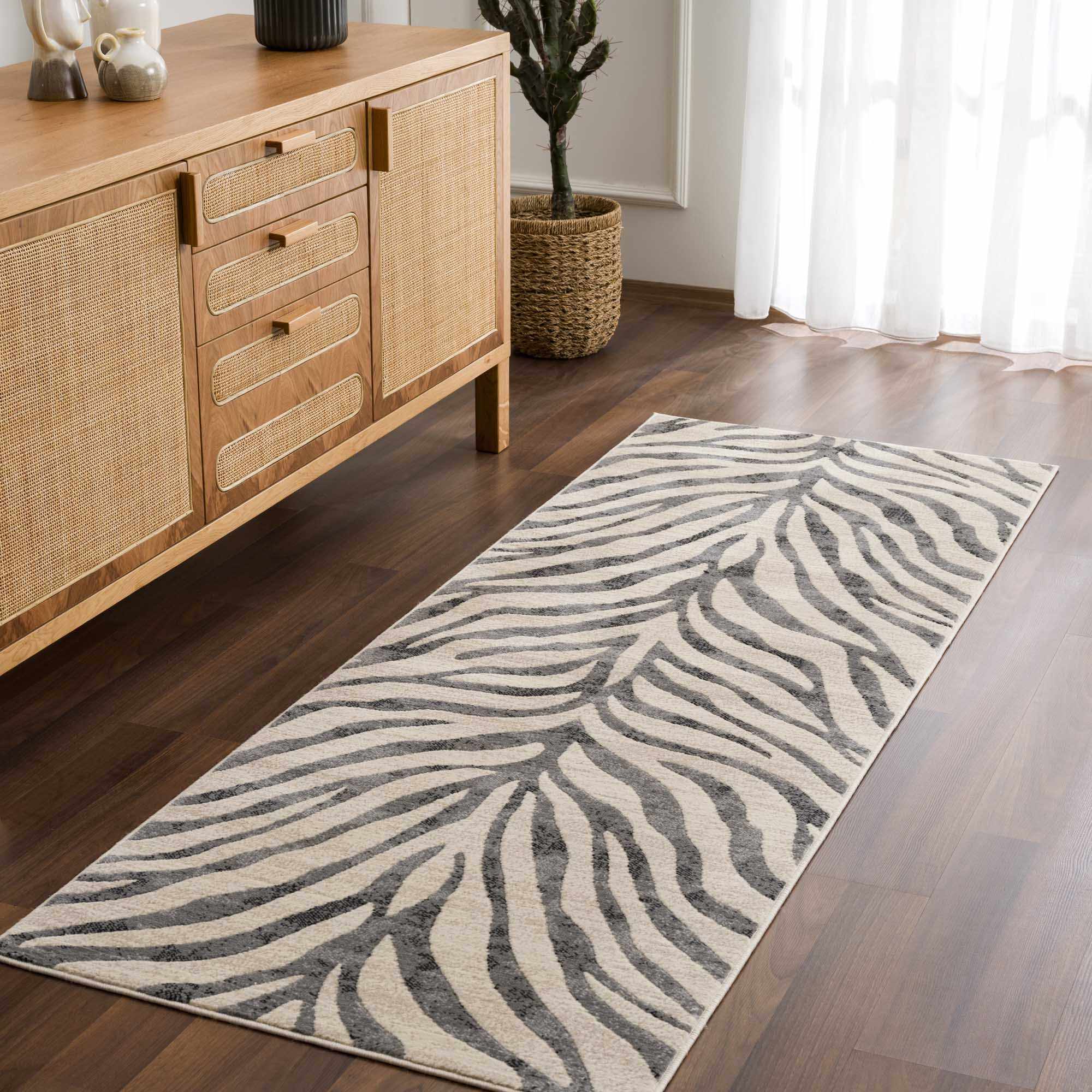 Gray Ecorse Zebra Print Area Rug – Boutique Rugs, view 11