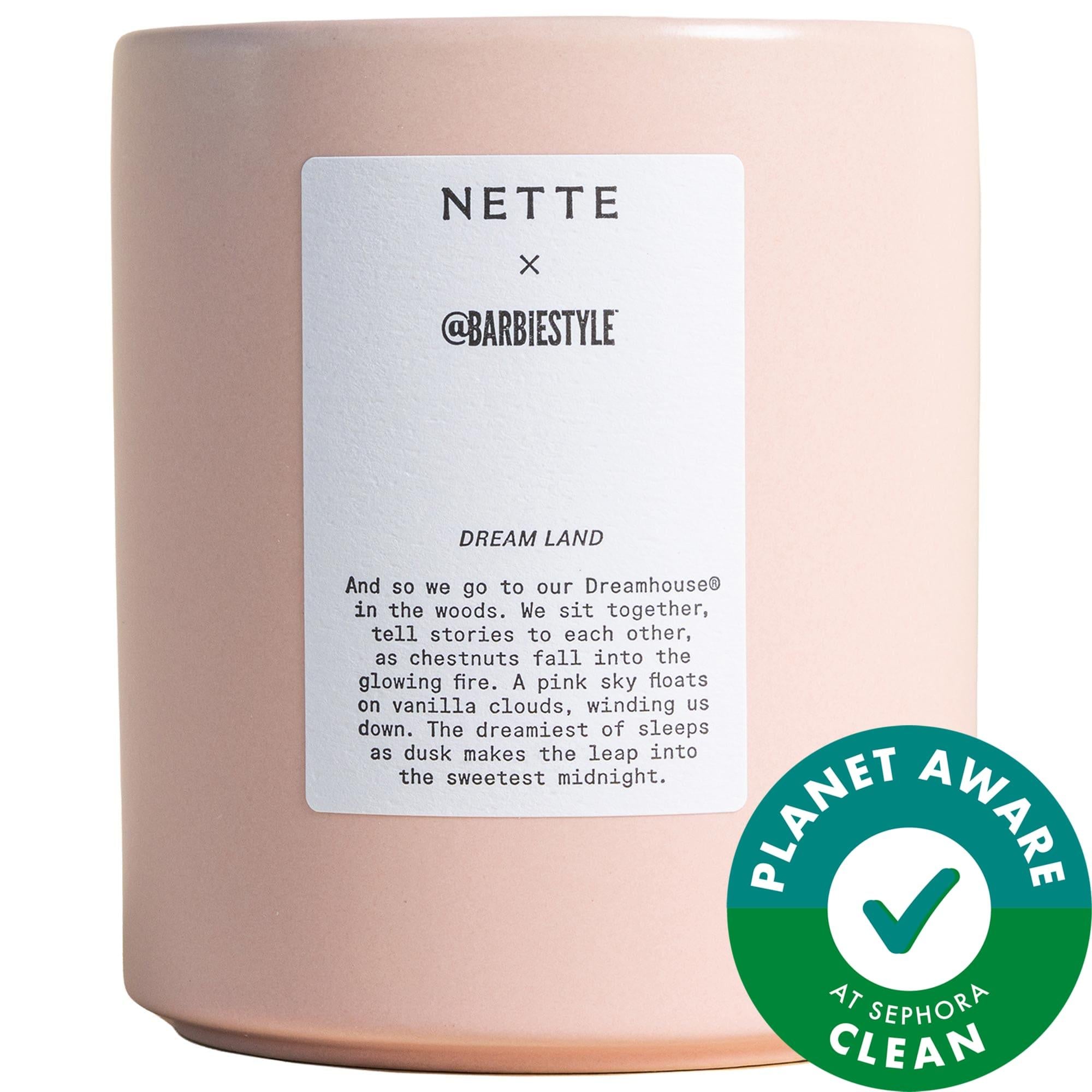 Nette x BarbieStyleª Dream Land Scented Candle: A Luxurious Gourmand Fragrance - Pink Pepper, Roasted Chestnut, & Vanilla Bean - 55 Hour Burn Time