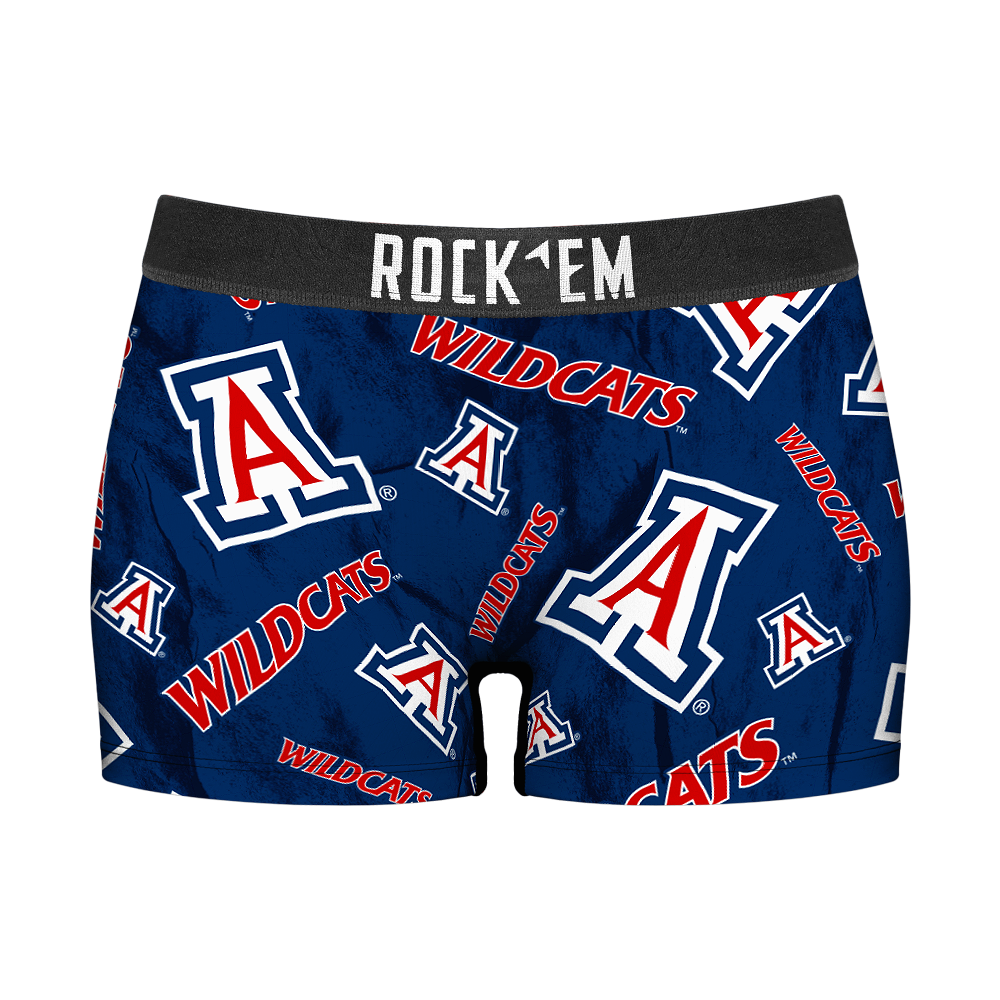 Rock 'Em Socks Women's Boy Shorts - Arizona Wildcats - Logo All-Over — main product shot