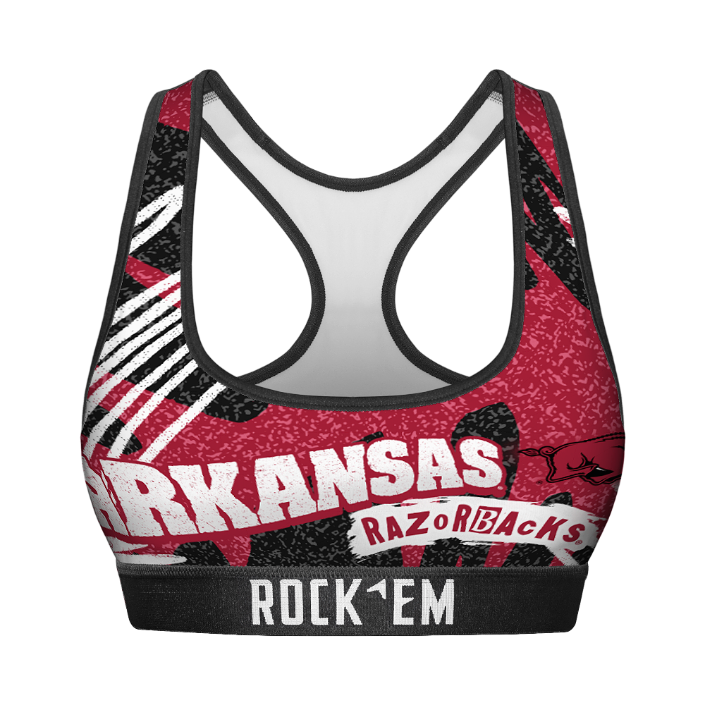 Rock 'Em Socks Women's Sports Bra - Arkansas Razorbacks - Team Blast — main product shot