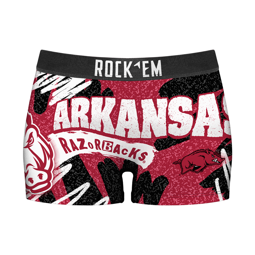 Rock 'Em Socks Women's Boy Shorts - Arkansas Razorbacks - Team Blast — main product shot