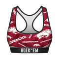 Rock 'Em Socks Women's Sports Bra - Arkansas Razorbacks - Logo All-Over — main product shot