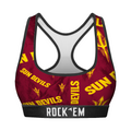 Rock 'Em Socks Women's Sports Bra - Arizona State Sun Devils - Logo All-Over — main product shot