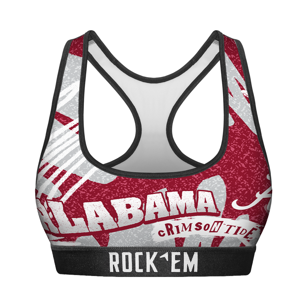 Rock 'Em Socks Women's Sports Bra - Alabama Crimson Tide - Team Blast — main product shot