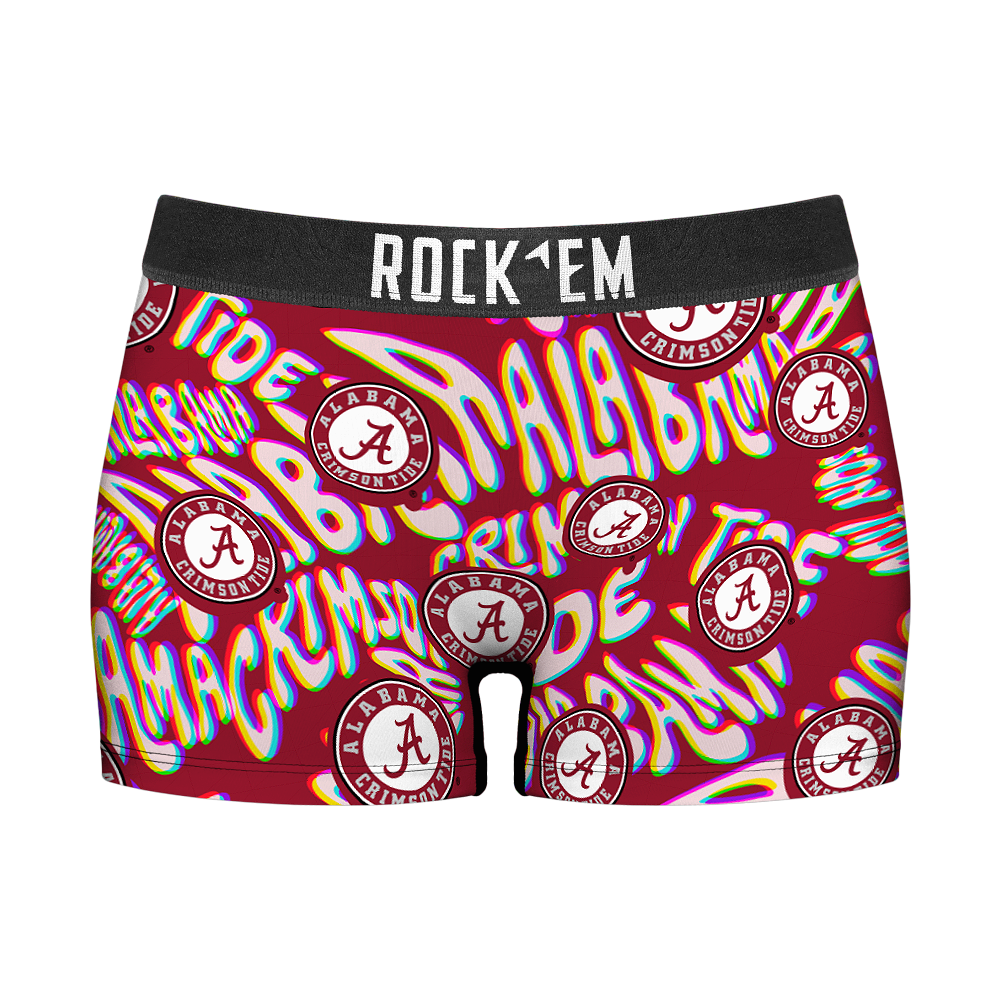Rock 'Em Socks Women's Boy Shorts - Alabama Crimson Tide - Twisted Wordmark — main product shot