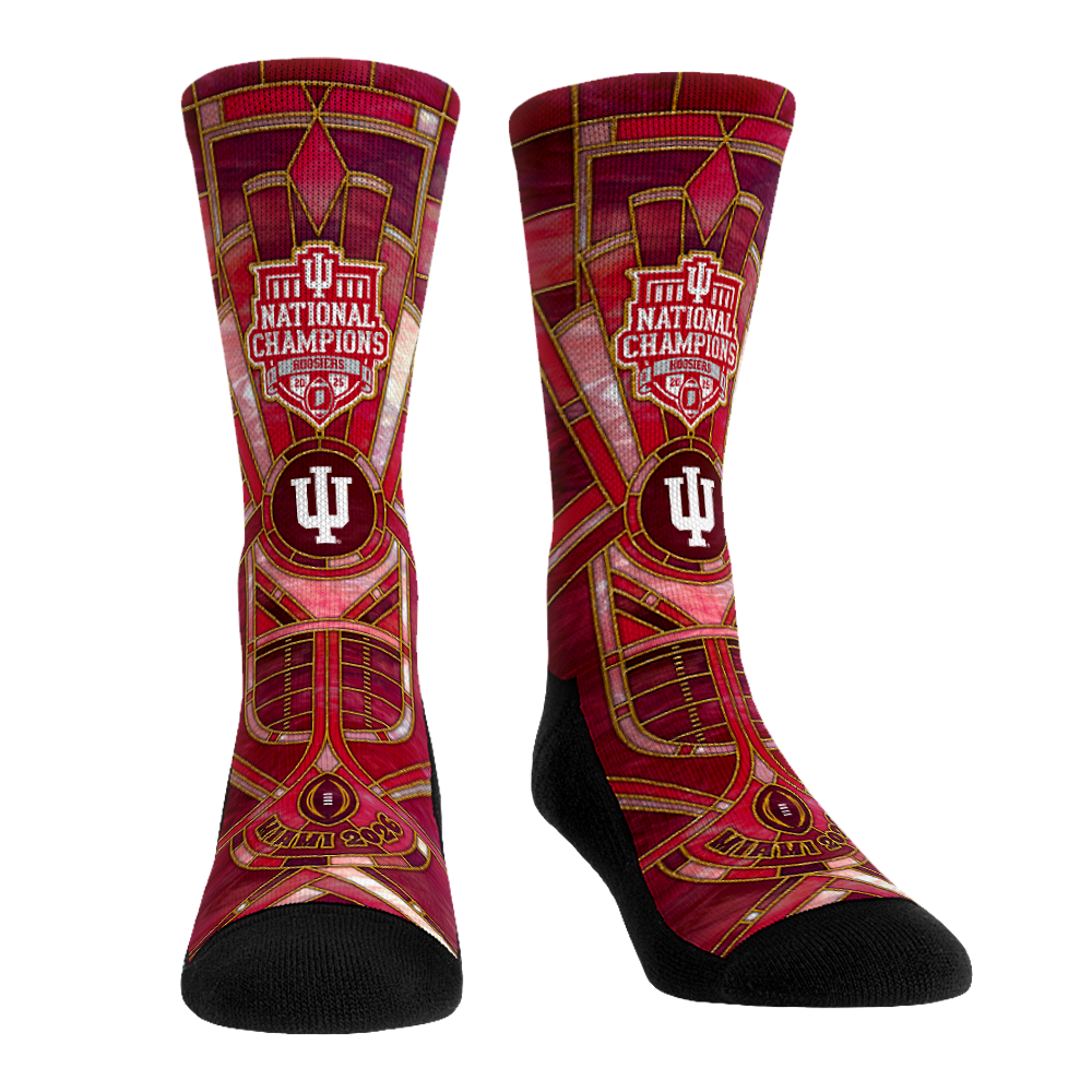 Rock 'Em Socks Indiana Hoosiers - CFP 2025-2026 Champs - Stained Glass — main product shot