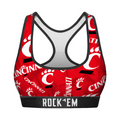 Rock 'Em Socks Women's Sports Bra - Cincinnati Bearcats - Logo All-Over — main product shot