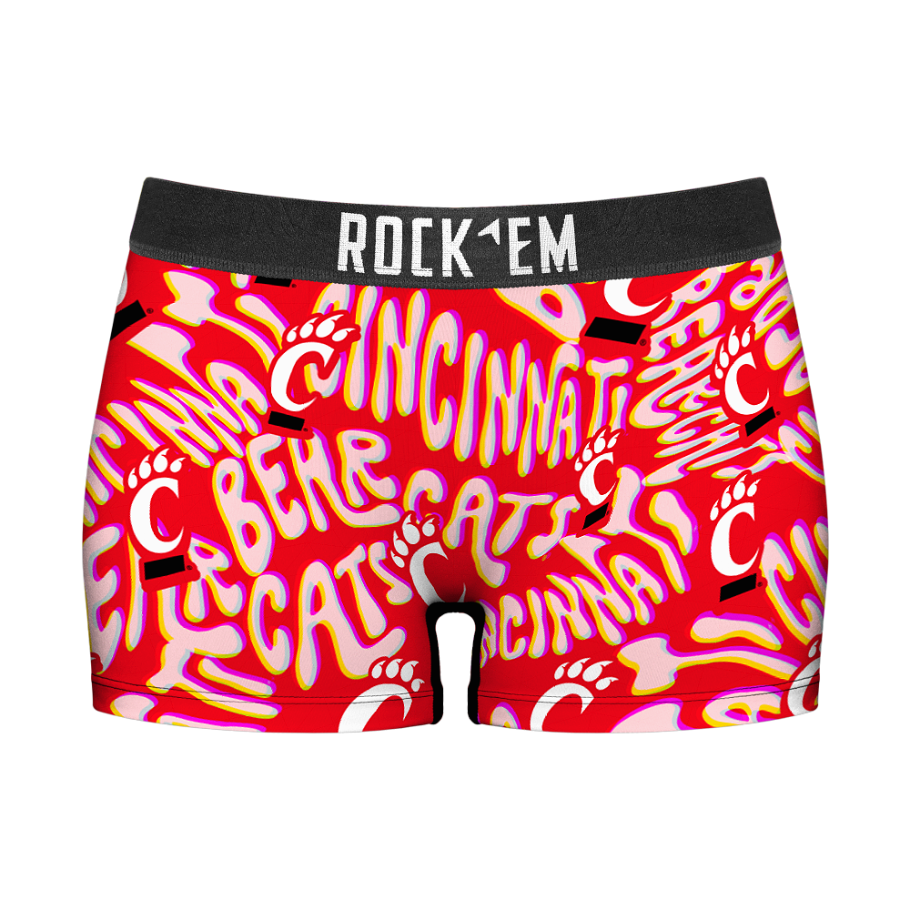 Rock 'Em Socks Women's Boy Shorts - Cincinnati Bearcats - Twisted Wordmark — main product shot