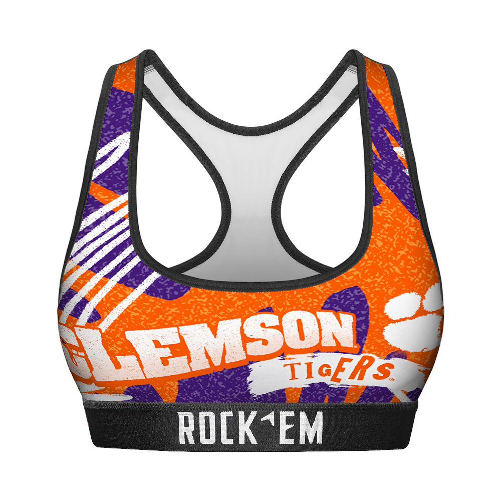 Rock 'Em Socks Rock 'Em Socks Women's Sports Bra - Clemson Tigers - Team Blast — main product shot