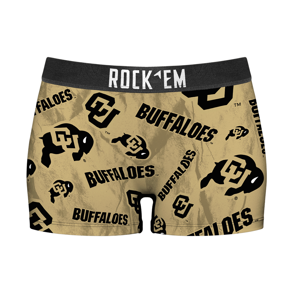 Rock 'Em Socks Women's Boy Shorts - Colorado Buffaloes - Logo All-Over — main product shot