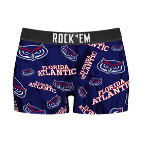 Rock 'Em Socks Women's Boy Shorts - FAU Owls - Logo All-Over